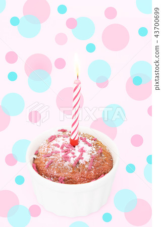 Cupcake with candle 43700699