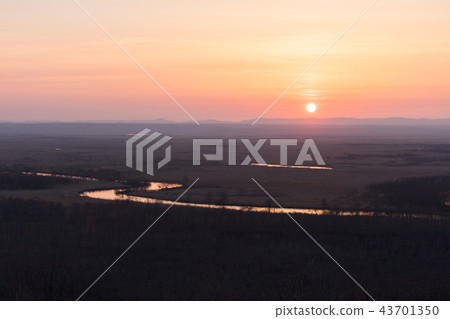 Sunset of Kushiro Wetland 43701350