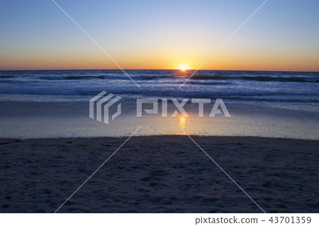在太平洋海灘的日落在聖地亞哥，加利福尼亞，美國 43701359