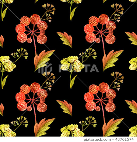 Seamless pattern from wild plants  43701574