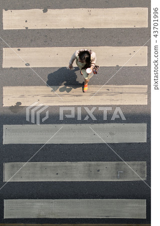 Crosswalk or Zebra crossing in Bangkok city Crosswalk or Zebra crossing in Bangkok city 43701996