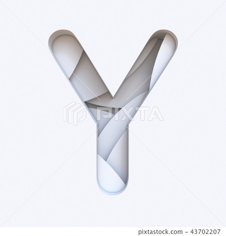 White abstract layers font Letter Y 3D 43702207