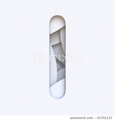 White abstract layers font Letter I 3D - Stock Illustration [43702223 ...