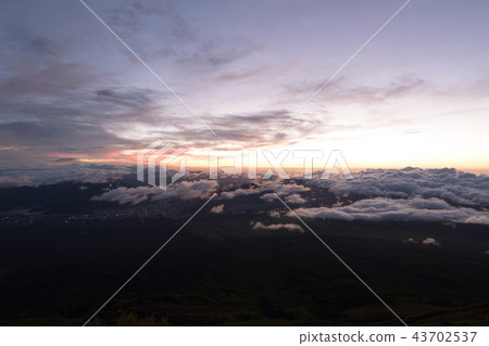 Morning sky and view of Mt. Fuji area 43702537