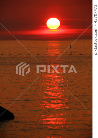 Evening scenery of the Echizen coast Evening scenery of the Echizen coast 43707472
