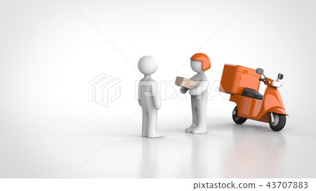 Motorcycle delivery and bike delivery Left copy space Motorcycle delivery and bike delivery Left copy space 43707883