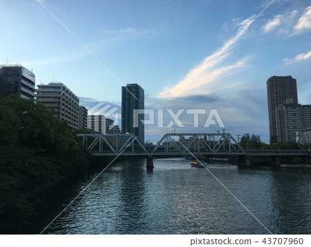 風景天空票據暮色船 43707960