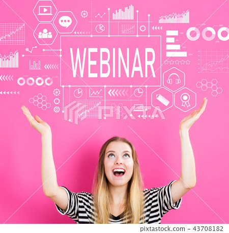 Webinar with young woman Webinar with young woman 43708182