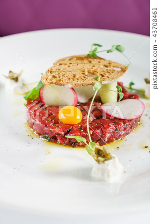 beef tartar with egg beef tartar with egg 43708461