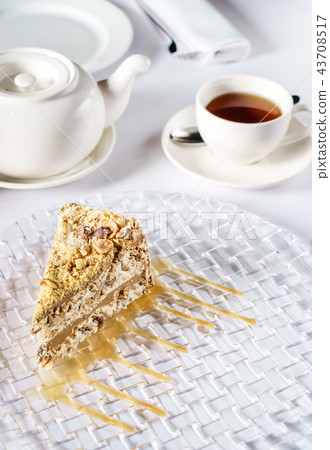 caramel cake with tea caramel cake with tea 43708517