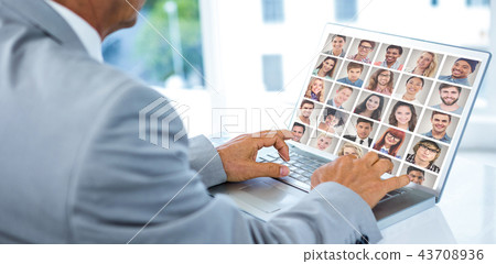 Composite image of people collage portrait 5x5 43708936