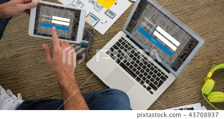 Composite image of login page 43708937