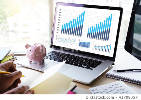 Business Man Sales Increase Revenue Shares and Business Man Sales Increase Revenue Shares and 43709357