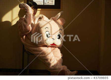 Girl doing part-time job in amusement park 43709935