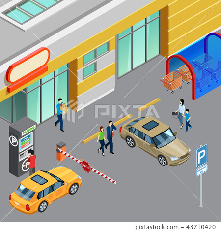 Vending Machine Isometric Composition 43710420