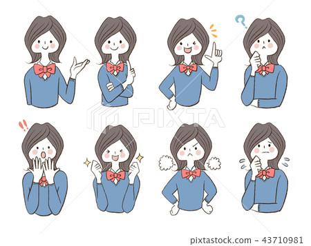 女學生圖標集 女學生圖標集 43710981