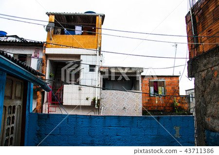 Poor houses of a shanty town in Brazil. 43711386
