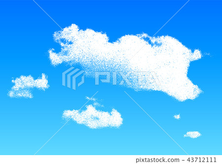 Cloud made of scattered dots in the blue sky, realistic dotwork illustration Cloud made of scattered dots in the blue sky, realistic dotwork illustration 43712111