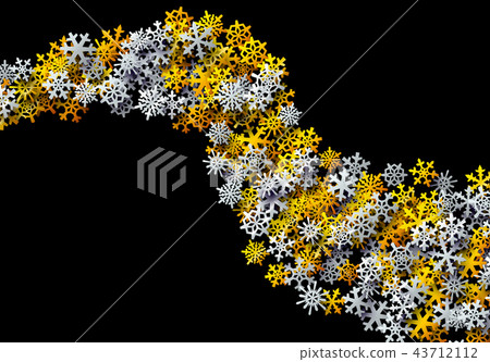 Christmas snowflakes scattered card for winter holidays 43712112