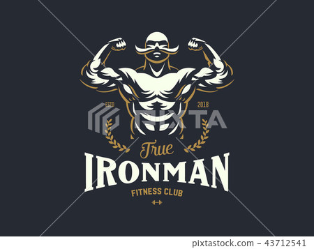 A vintage strong man with a mustache. 43712541