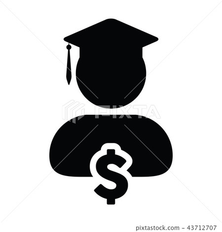 College loan icon vector male person avatar symbol College loan icon vector male person avatar symbol 43712707