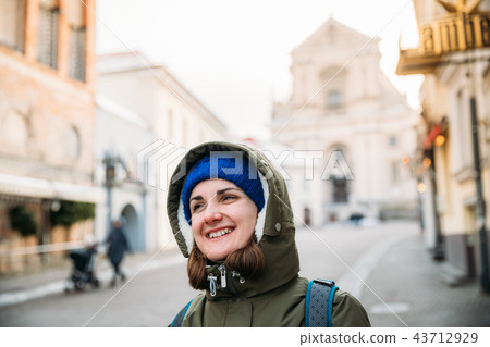 Vilnius, Lithuania. Young Beautiful Pretty Caucasian Girl Woman  43712929