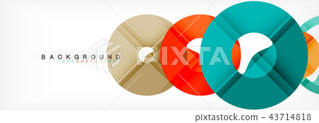 Colorful rings on grey background, modern geometric pattern design. Vector business or technology 43714818