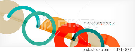 Colorful rings on grey background, modern geometric pattern design. Vector business or technology Colorful rings on grey background, modern geometric pattern design. Vector business or technology 43714877