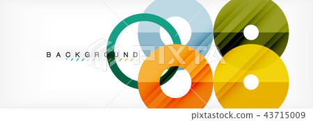 Colorful rings on grey background, modern geometric pattern design. Vector business or technology Colorful rings on grey background, modern geometric pattern design. Vector business or technology 43715009