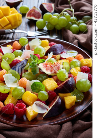fruit salad with figs, raspberries, grapes fruit salad with figs, raspberries, grapes 43715770