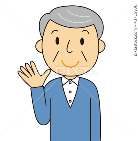 Male Grandpa Senior Waving 43715936
