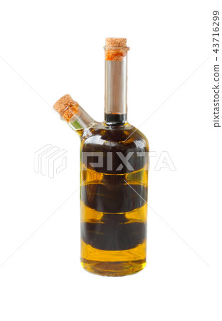 Bottle with olive and balsamic vinegar iaslom 43716299