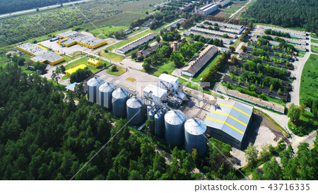 Agricultural Silos. Building Exterior, Storage and drying of grains, wheat, corn, soy sunflower. Agricultural Silos. Building Exterior, Storage and drying of grains, wheat, corn, soy sunflower. 43716335