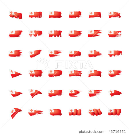 Tonga flag, vector illustration on a white background Tonga flag, vector illustration on a white background 43716351