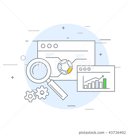 Online marketing and analytics icon 43716402