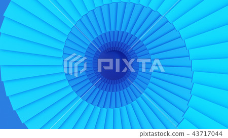 Structure of blue spiral staircase or tunnel in digital data tec 43717044