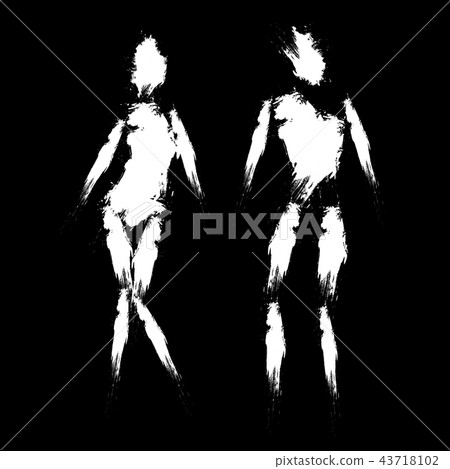 Male and Female with ink drawing style, Vector  43718102