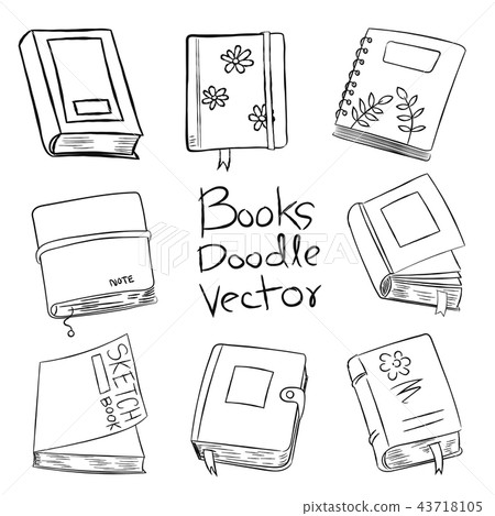 Books Doodle Vector Hand drawn Illustration 43718105
