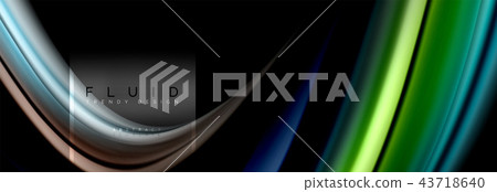 Fluid colors abstract background colorful poster, twisted liquid design on black, colorful marble or 43718640