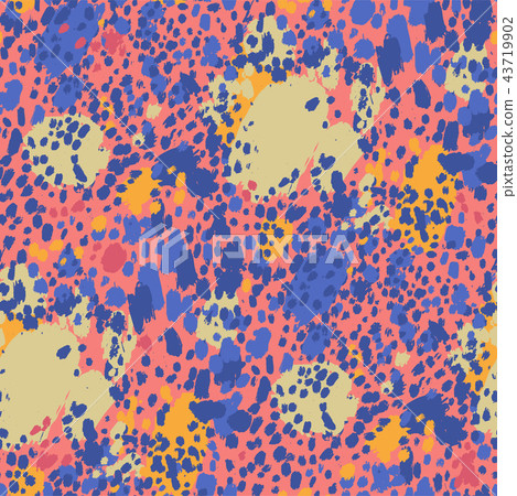 Vector seamless pattern of cheetah spots in vibrant colors 43719902