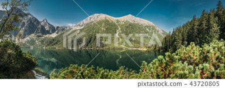 Tatra National Park, Poland. Panorama Famous Mountains Lake Mors Tatra National Park, Poland. Panorama Famous Mountains Lake Mors 43720805