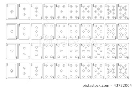Playing Cards Number Cards Aces Black and White Playing Cards Number Cards Aces Black and White 43722004