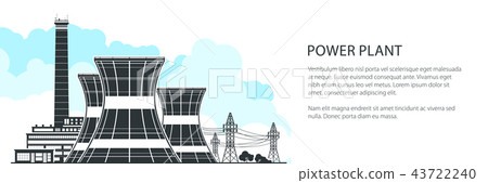 Silhouette Nuclear Power Plant Banner 43722240