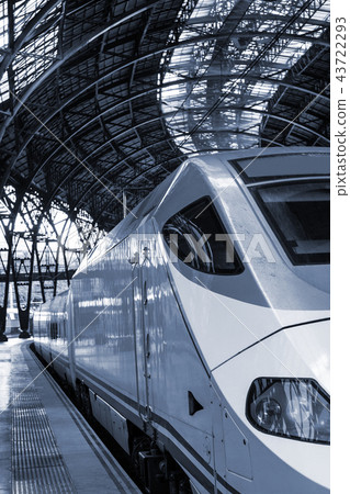 high-speed train at railway station 43722293