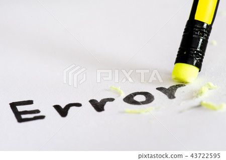 Erase the word Error with a rubber concept 43722595