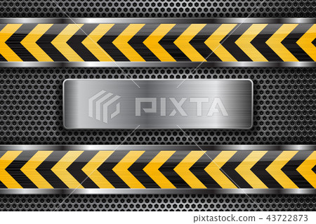 Under construction background. Metal texture with yellow elements 43722873