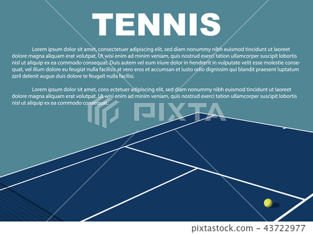Tennis tournament poster design. Vector template 43722977