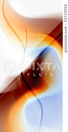Mixing liquid color flow abstract background. Trendy abstract layout template for business or 43723058