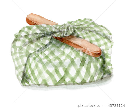 Lunch box wrapped in watercolor Lunch box wrapped in watercolor 43723124