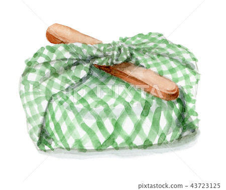 午餐盒用水彩包裹 43723125